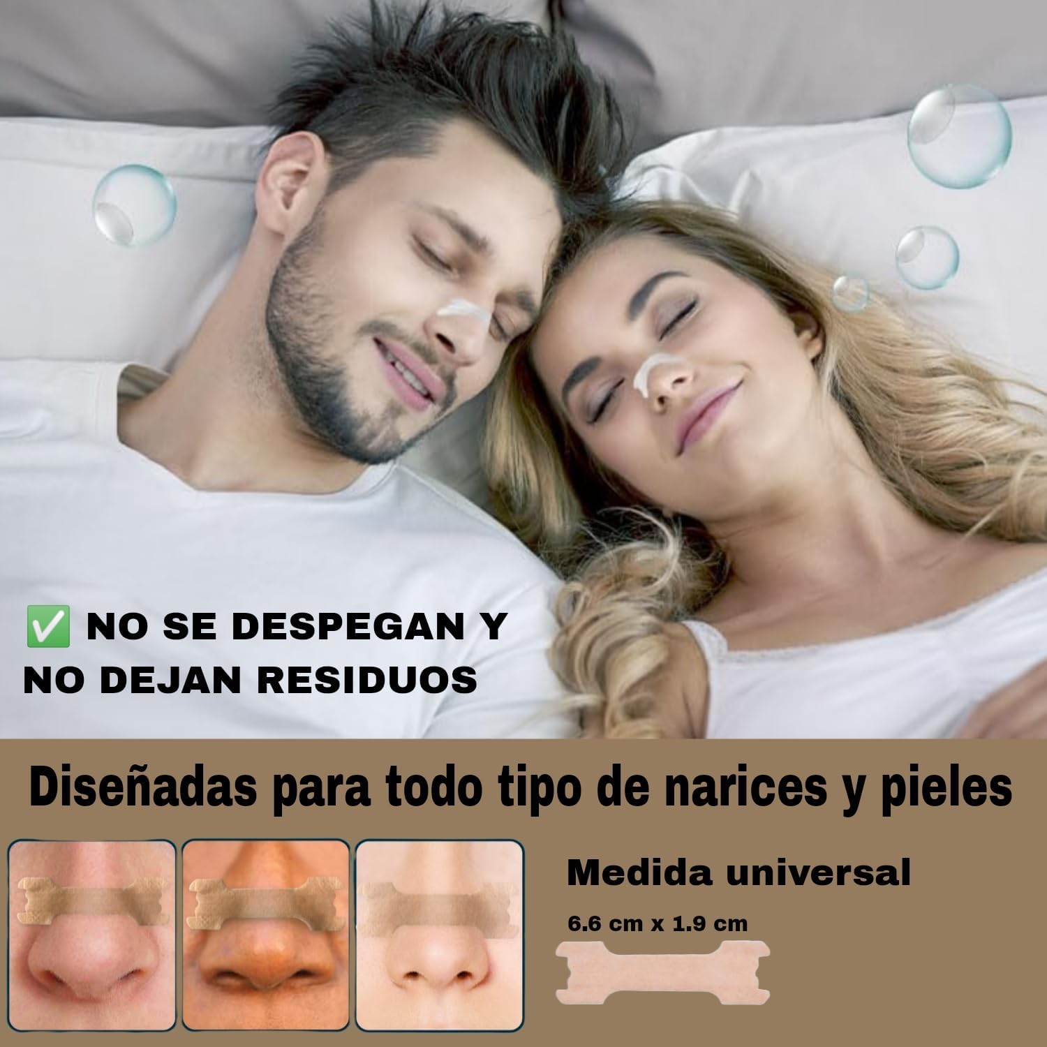 Tiras Nasales Invisibles para Dormir y Respirar mejor - Nosonore™