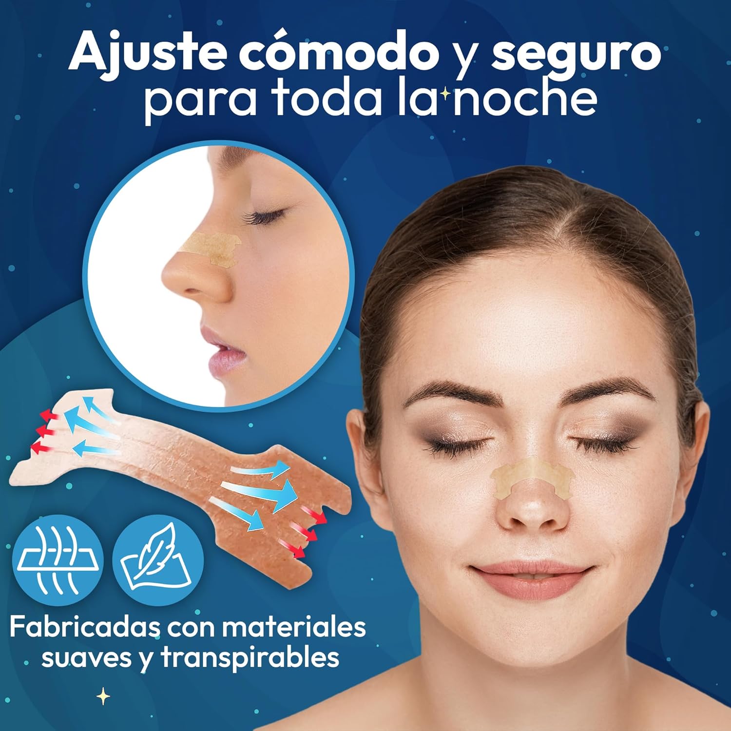 Tiras Nasales Invisibles para Dormir y Respirar mejor - Nosonore™